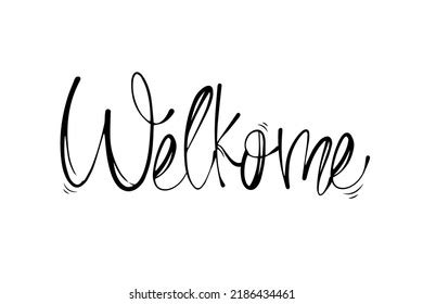 Handwritten Welcome Greeting Card Your Design Stock Vector (Royalty ...