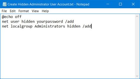 Create Hidden Administrator User Account In Windows 11 10