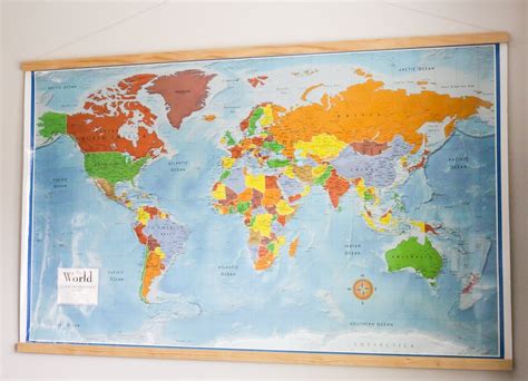 DIY Homeschool World Map with Magnetic Frame