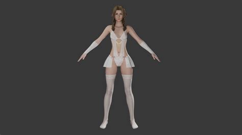 3D Aerith Final Fantasy Nude 3D Model TurboSquid 2126030