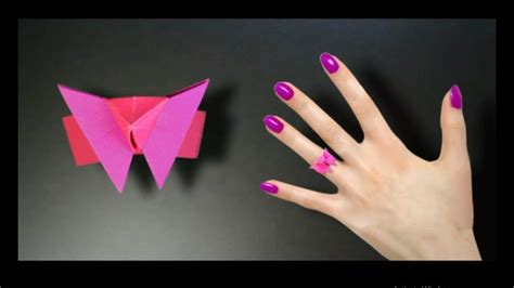 How To Make A Paper Origami Butterfly Ring So Very Easy Youtube