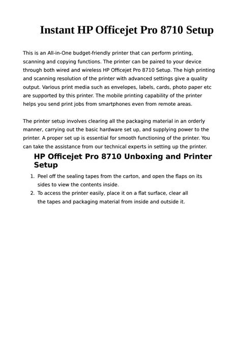 Instant HP Officejet Pro 8710 Setup by Sandra Cisneros - Issuu