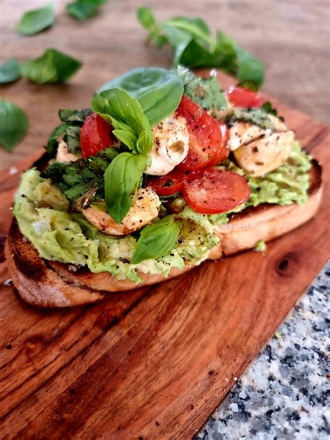 Avocado Caprese Salad On Toast