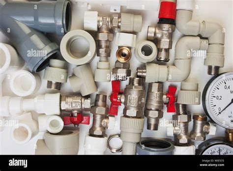 Plumbing Fixtures And Piping Parts Stock Photo Alamy