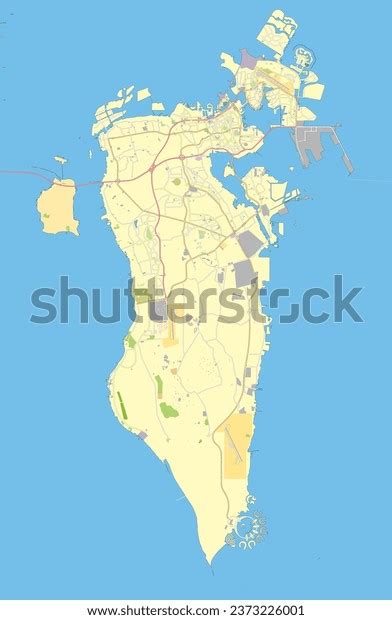 Bahrain Map Labels Arabic Stock Vector (Royalty Free) 2373226001 ...