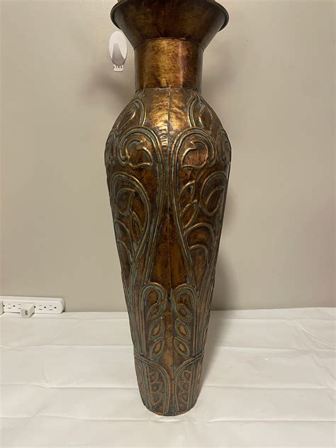 Large Brass Floor Vase Etsy