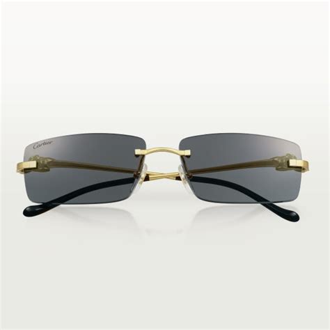 Cresw00662 Panthère De Cartier Sunglasses Smooth Golden Finish Metal Grey Lenses Cartier