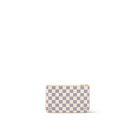 Double Zip Pochette Damier Azur Canvas Geldb Rsen Und Kleinlederwaren