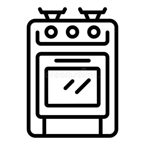 Gas Stove Icon Outline Vector Kitchen Cooker Stock Vector