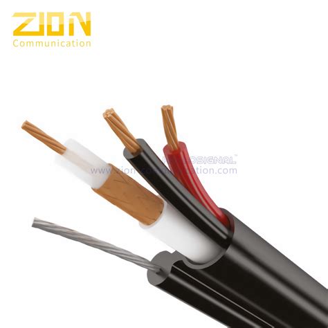 Zinned Steel Messenger Cctv Coaxial Cable Cca Power Rg Siamese Cable