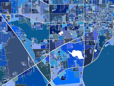 Gainesville Map Print and Gainesville FL Map Poster for Blue | Etsy