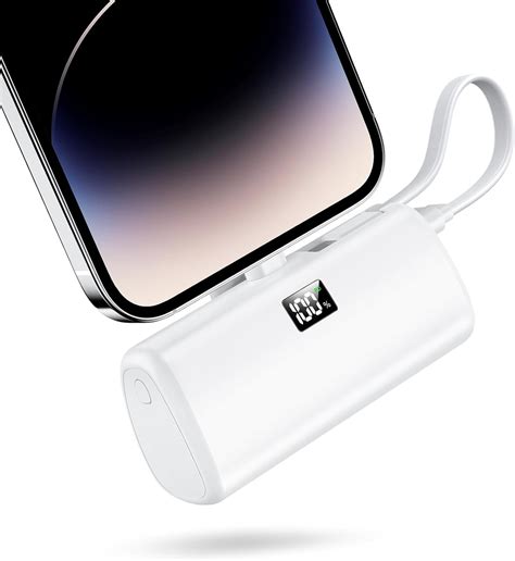 Amazon.com: Portable Charger for iPhone, Built in Type-C Cable, 20W PD ...