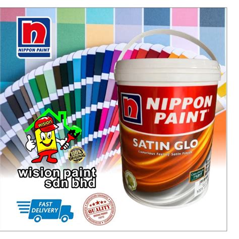 5 LITER NIPPON PAINT SATIN GLO INTERIOR PAINT Cat Rumah Dalam