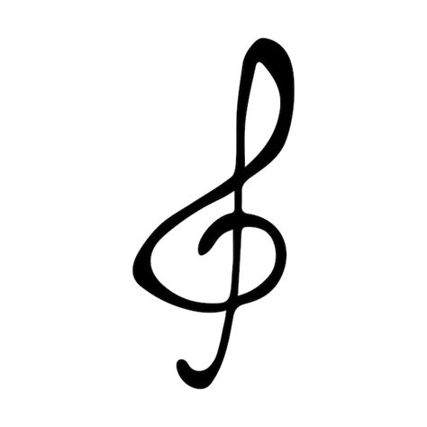 Premium Vector Treble Clef Doodle Hand Drawn Musical Symbol Single