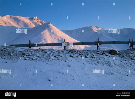 Alyeska Pipeline Just Off The Dalton Highway In Atigun Pass Arctic