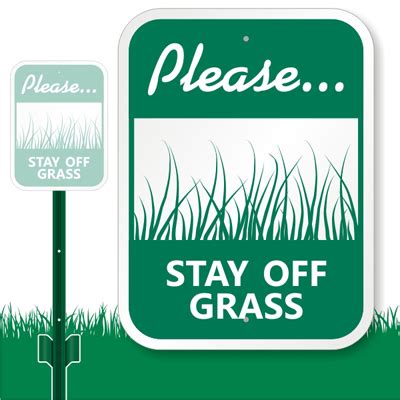 Please Stay Off Grass Sign - LawnBoss Sign with Tall Stake, SKU: K-8226