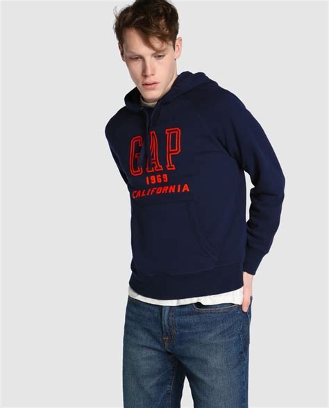 Sudadera De Felpa De Hombre Gap Azul Con Capucha GAP Moda El