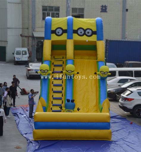 New design commercial inflatable minion slide /inflatable dry slide/Minion Inflatable Trampoline ...