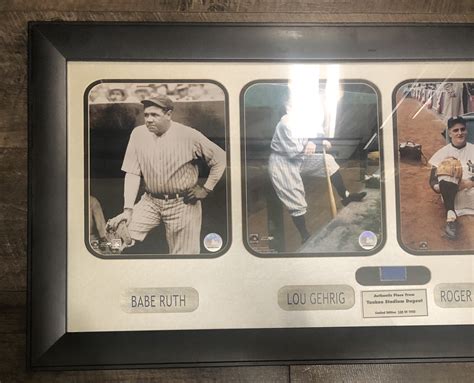 Framed Pictures Babe Ruth Lou Gehrig Roger Maris Mickey Mantle W