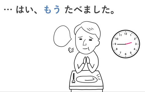 外国人向け日本語レッスン｜教案＆イラスト【もう～ました】