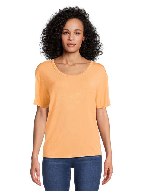 Time And Tru Womens Washed Scoop Neck T Shirt 2 Pack Sizes Xs Xxxl