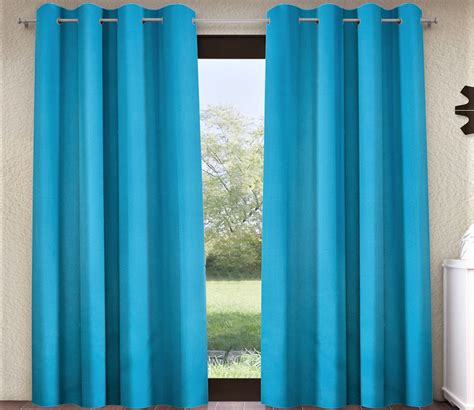 Buy Solid Blackout Eyelet Polyester 1 Piece Window Curtain Aqua Blue