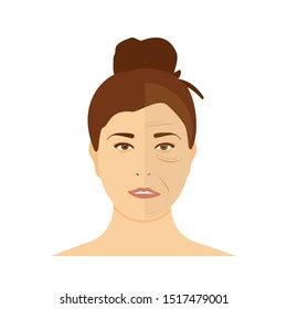 Mature Woman Face Before After Cosmetic Stock Vector Royalty Free