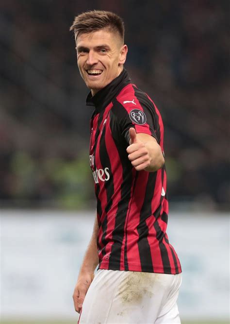 Milan Italy January Krzysztof Piatek Of Ac Milan Gestures During