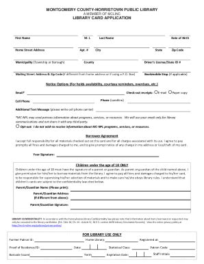 Fillable Online Forms Montgomery County Norristown Public Library Fax