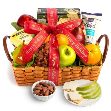 Golden State Fruit Happy Holidays Classic Fruit Cheese And Salami T Basket Shelhealth