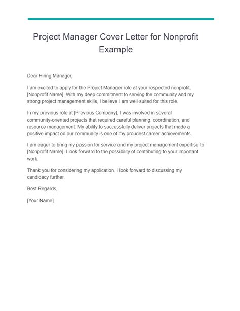 Project Manager Cover Letter Examples Pdf