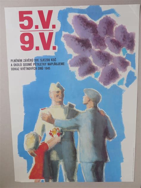 Plakát 9 květen komunismus propaganda Aukro