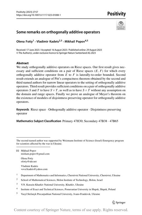 remarks  orthogonally additive operators request