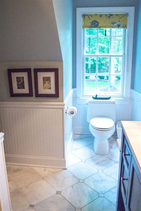 Gray Bathroom Tile And Bead Board Wall Complete Custom Tiling