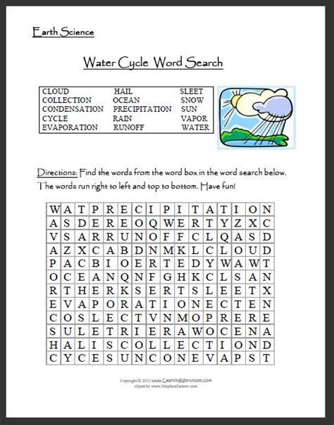 Water Cycle Word Search