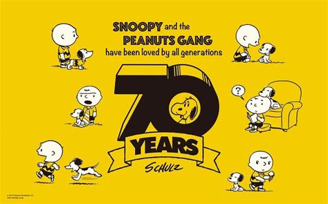 Peanuts生誕70周年！の壁紙 Jp：日本のスヌーピー公式サイト スヌーピー スヌーピー イラスト 記念ロゴ