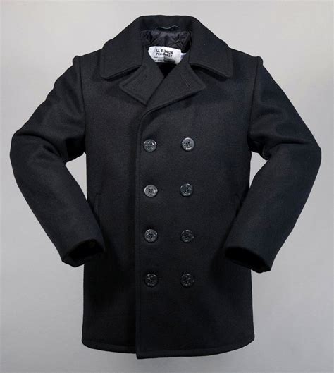 Schott Usa Classic Melton Wool Pea Coat Oz N Size Long New W Tags