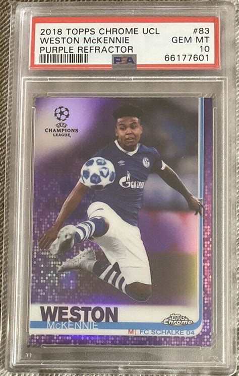 Topps Chrome Ucl Purple Refractor Weston Mckennie