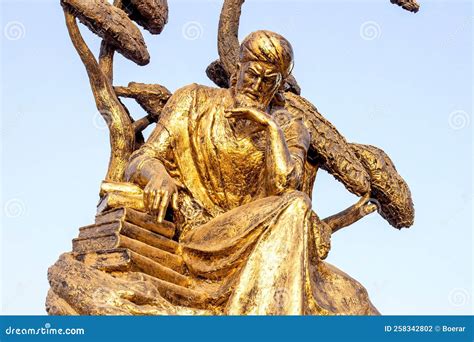 The Bronze Statue Of Avicenna Ibn Sina A Persian Polymath And The