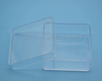 2pieces 85mmx85mmx30mm Square Clear Plastic Box Transparent Ps Box With