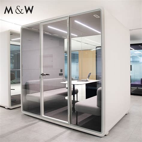 M W Movable Soundproof Booth Office Private Pods 4 Person Meeting Pod