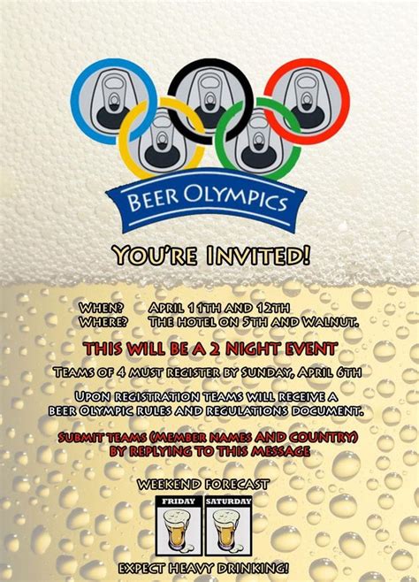 We made an invitation for our houses inaugural Beer Olympics ...