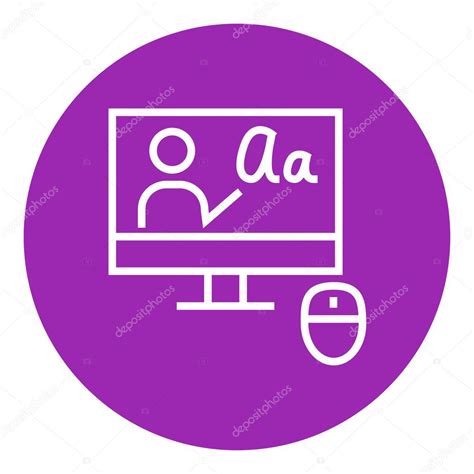 Online Education Line Icon Stock Vector By Visualgeneration