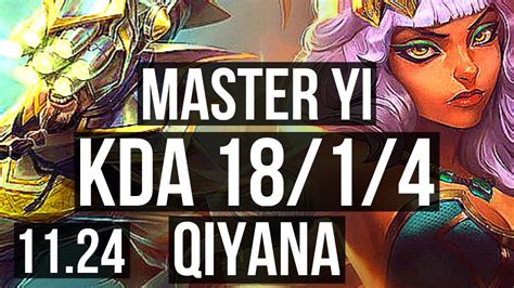 Master Yi Vs Qiyana Jng 1814 Quadra 7 Solo Kills Legendary