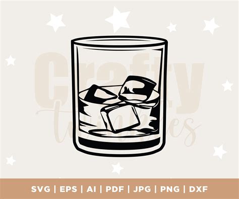 Whiskey SVG Whiskey Glass With Ice Svg Cricut Friendly 2 Etsy