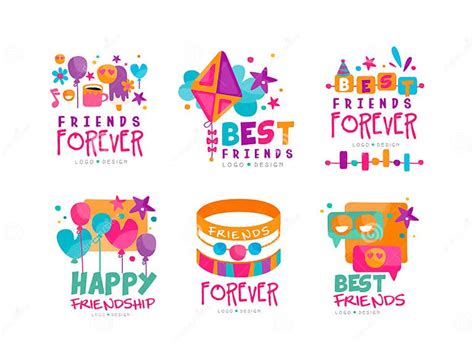 Friends Forever Logo Design with Balloons, Holiday Symbol and Bracelet ...