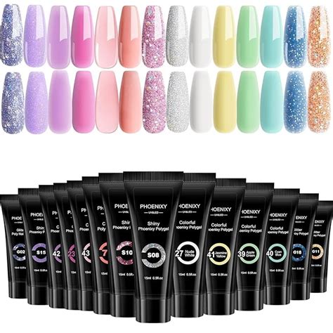 Amazon Phoenixy Poly Nail Gel Kit 14 Color Poly Nail Extension