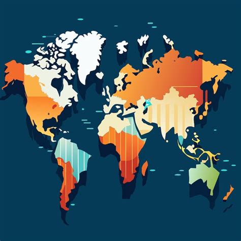 Premium Vector World Map Outline Vector Illustration Flat 2