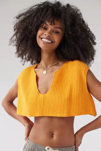 Bdg Endless Summer Notch Neck Cropped Sweater Urban Outfitters