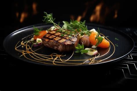 Premium Photo Deliciously Grilled Gourmet Meal On Plate Freshness